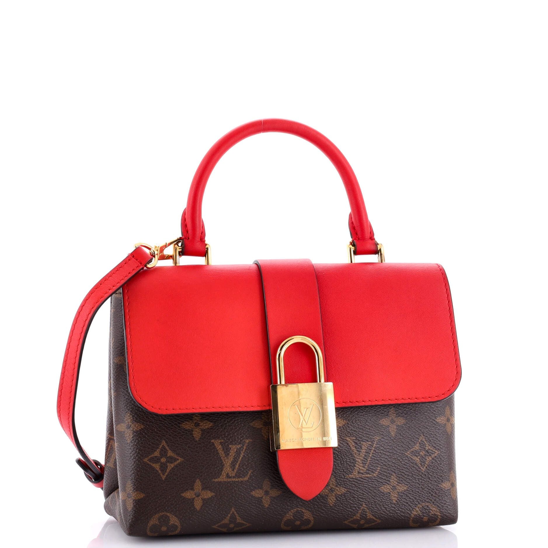 Louis Vuitton Locky Handbag Monogram Canvas With Leather Bb
