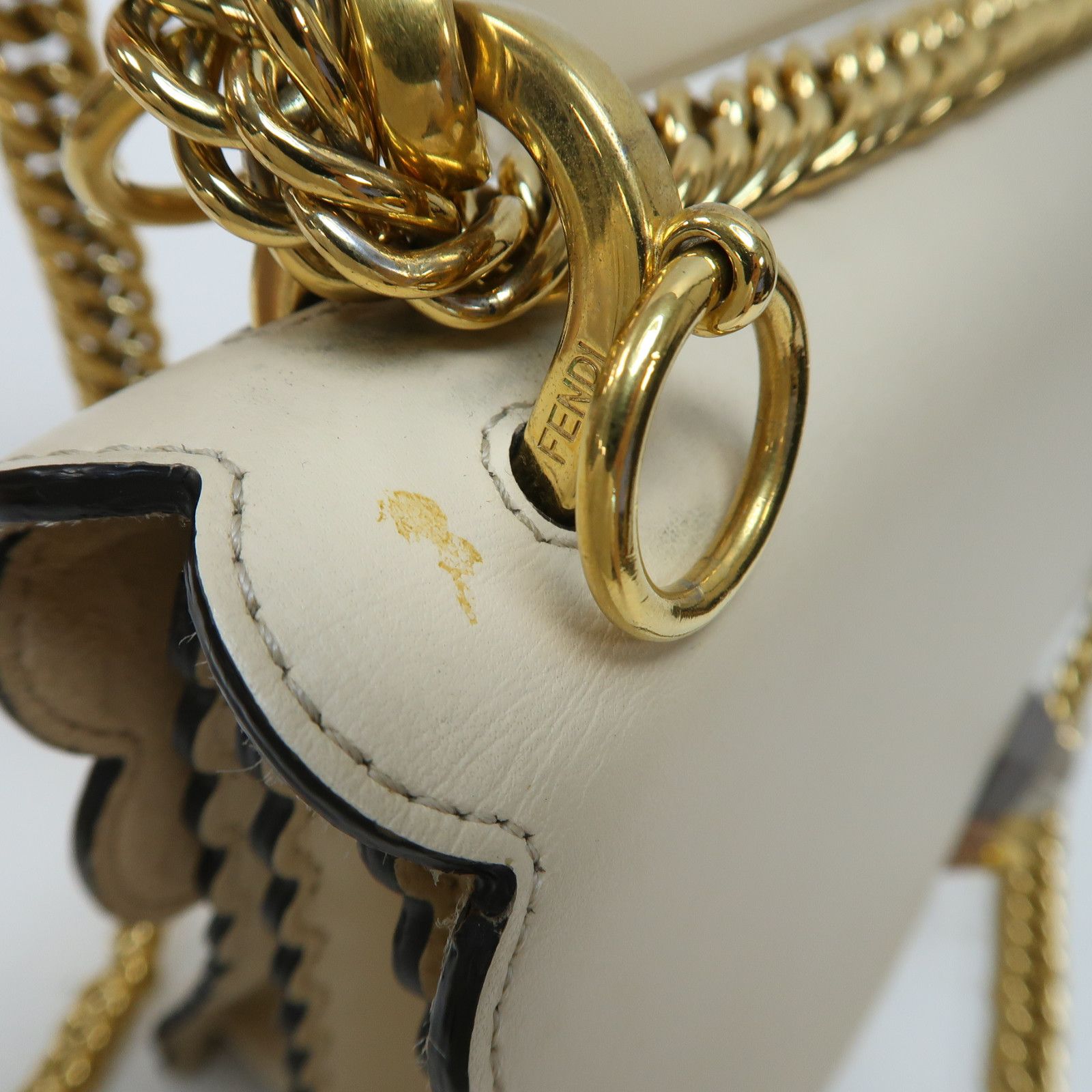 Fendi Vitello Liberty Scalloped Studded Kan I Shoulder Bag