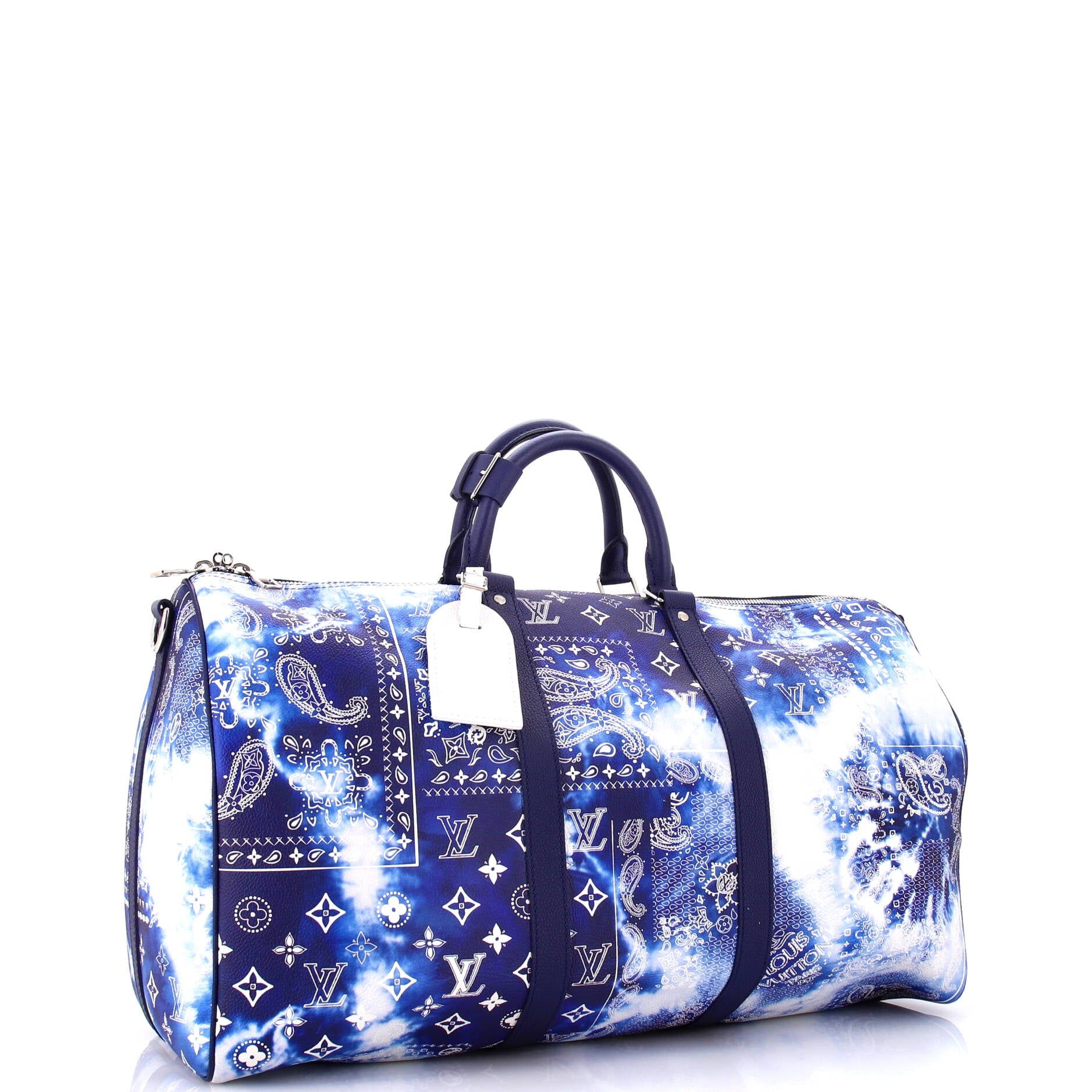 Louis Vuitton Keepall Bandouliere Bag Limited Edition Monogram Bandana Leather 50