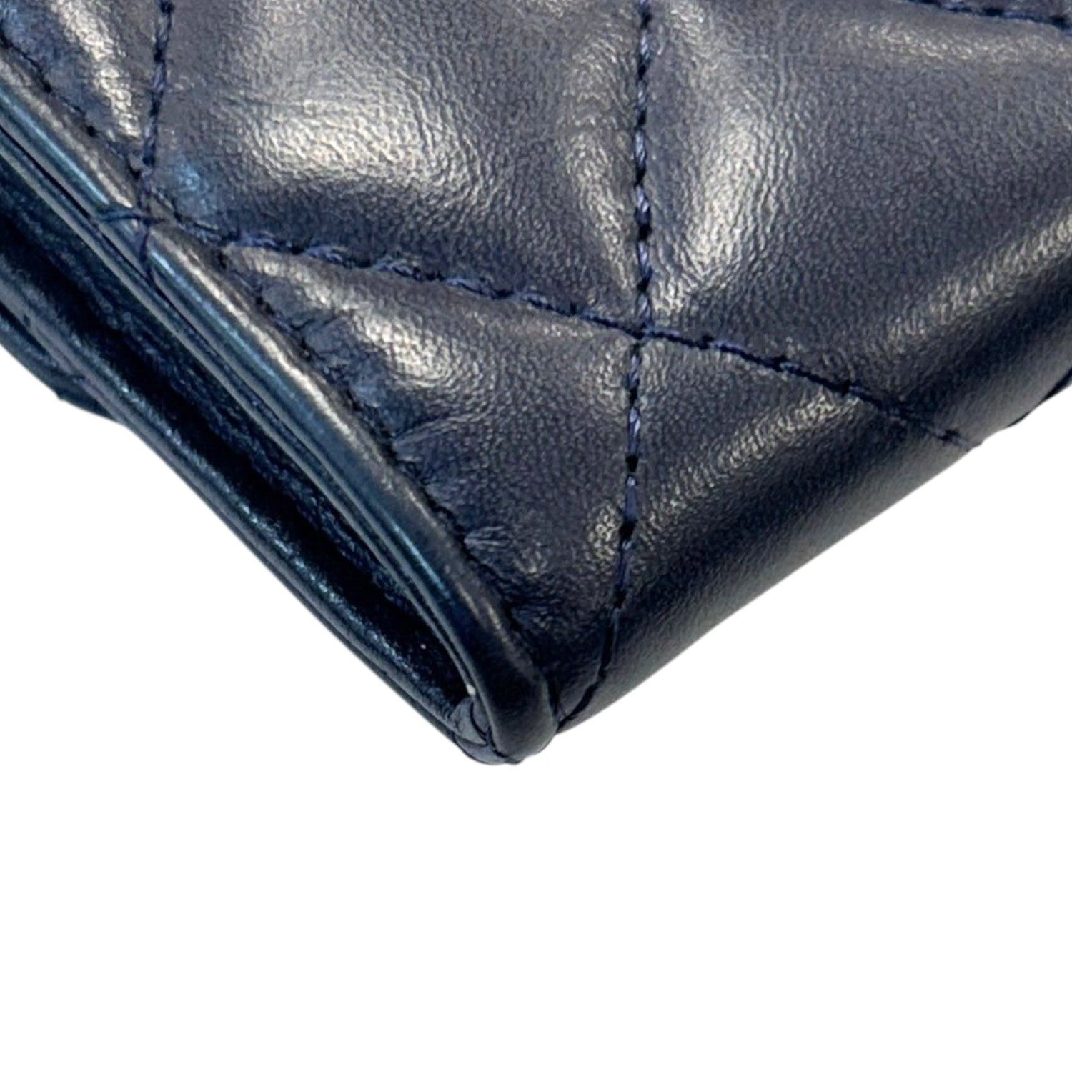 Chanel Matelasse 2.55 Coin Case Calfskin Blue Gold Plated (no Card)