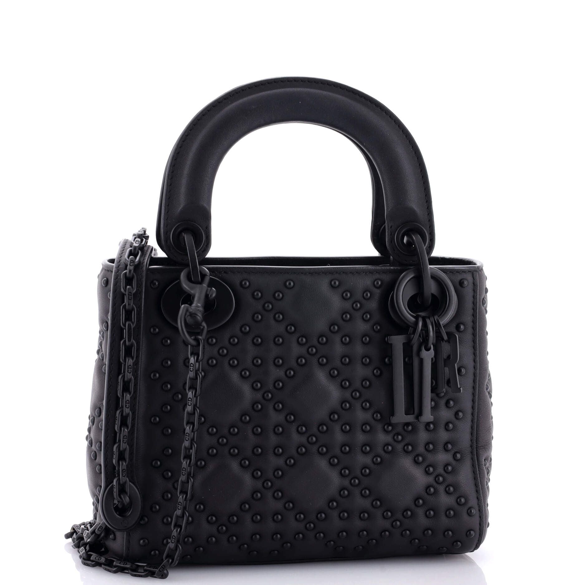Christian Dior Ultra Matte Lady Dior Chain Bag Cannage Studded Lambskin Mini