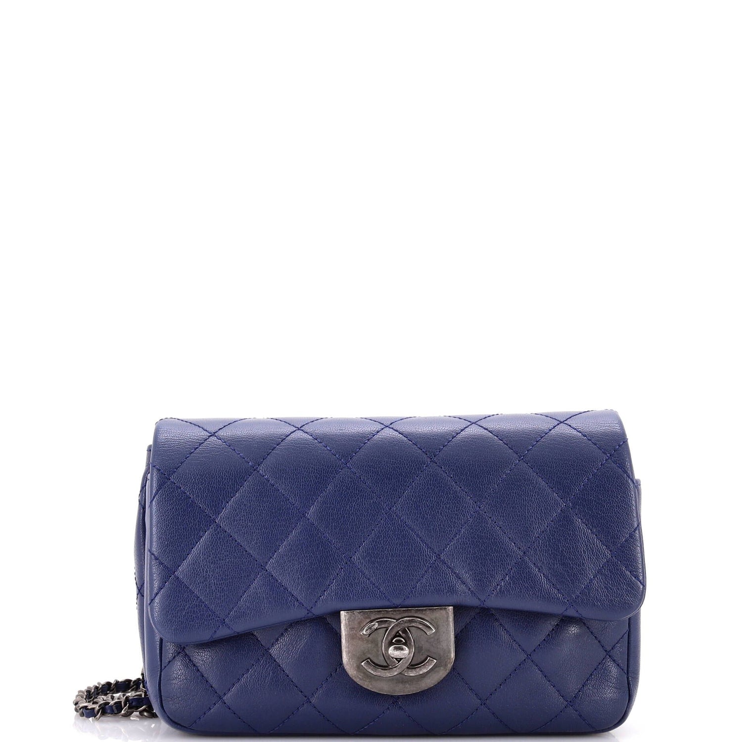 Chanel Double Carry Chain Waist Bag Quilted Goatskin Small