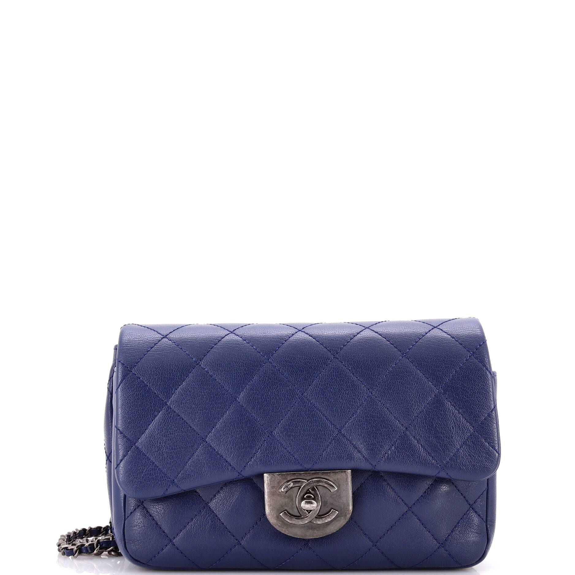 Chanel Double Carry Chain Waist Bag Quilted Goatskin Small