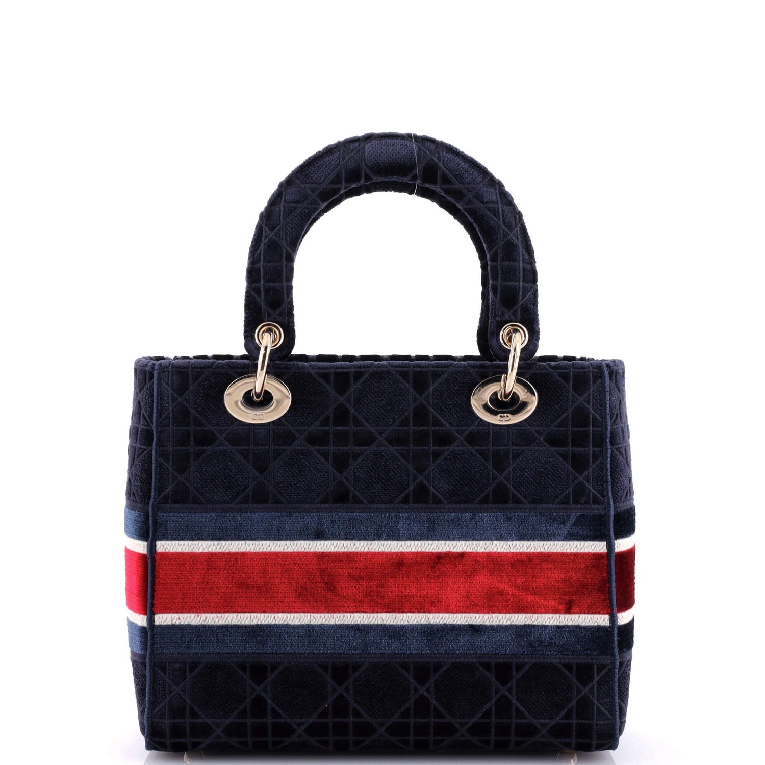 Christian Dior Lady D-Lite Bag Cannage Embroidered Velvet Medium