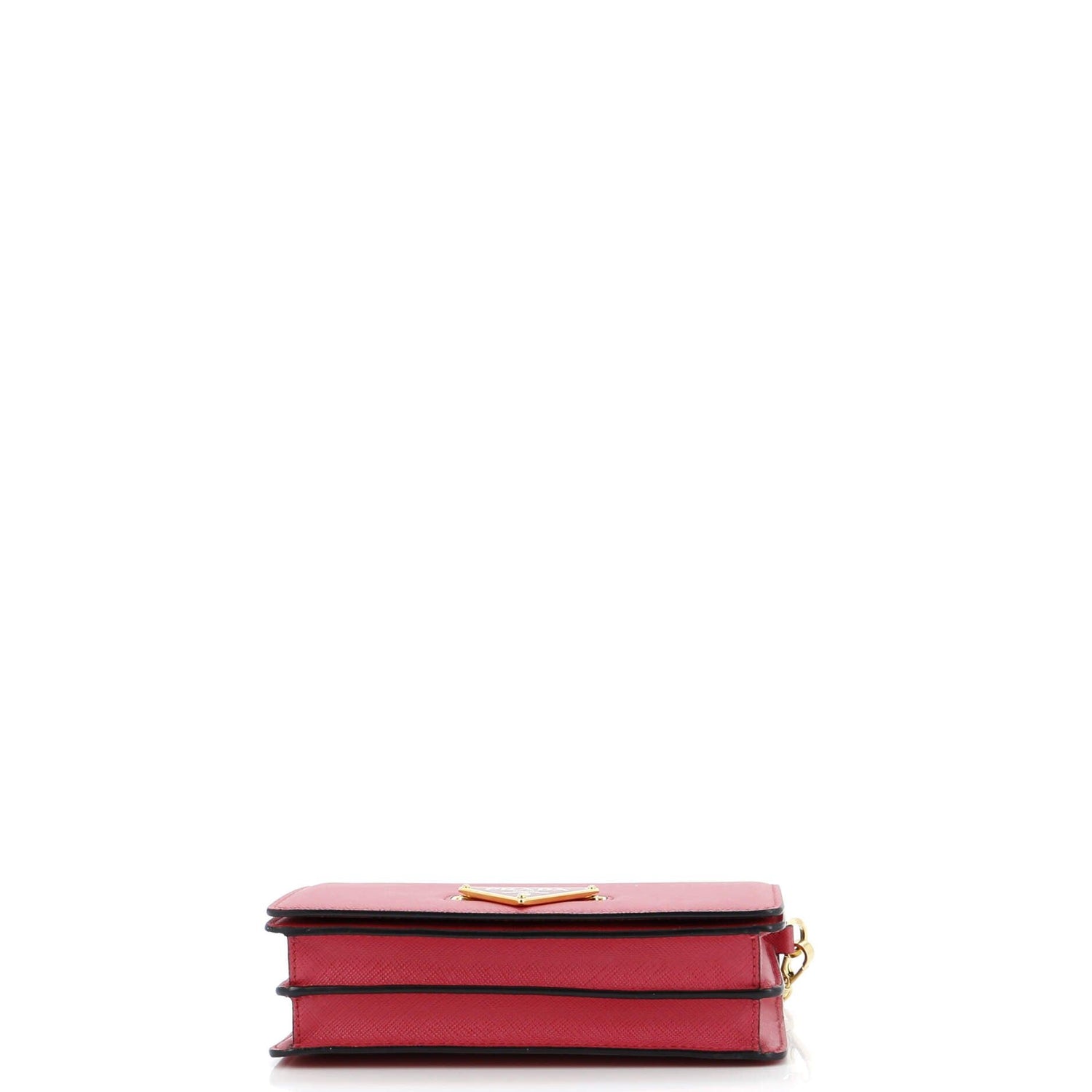 Prada Flip Lock Wallet On Chain Clutch Saffiano Leather Small