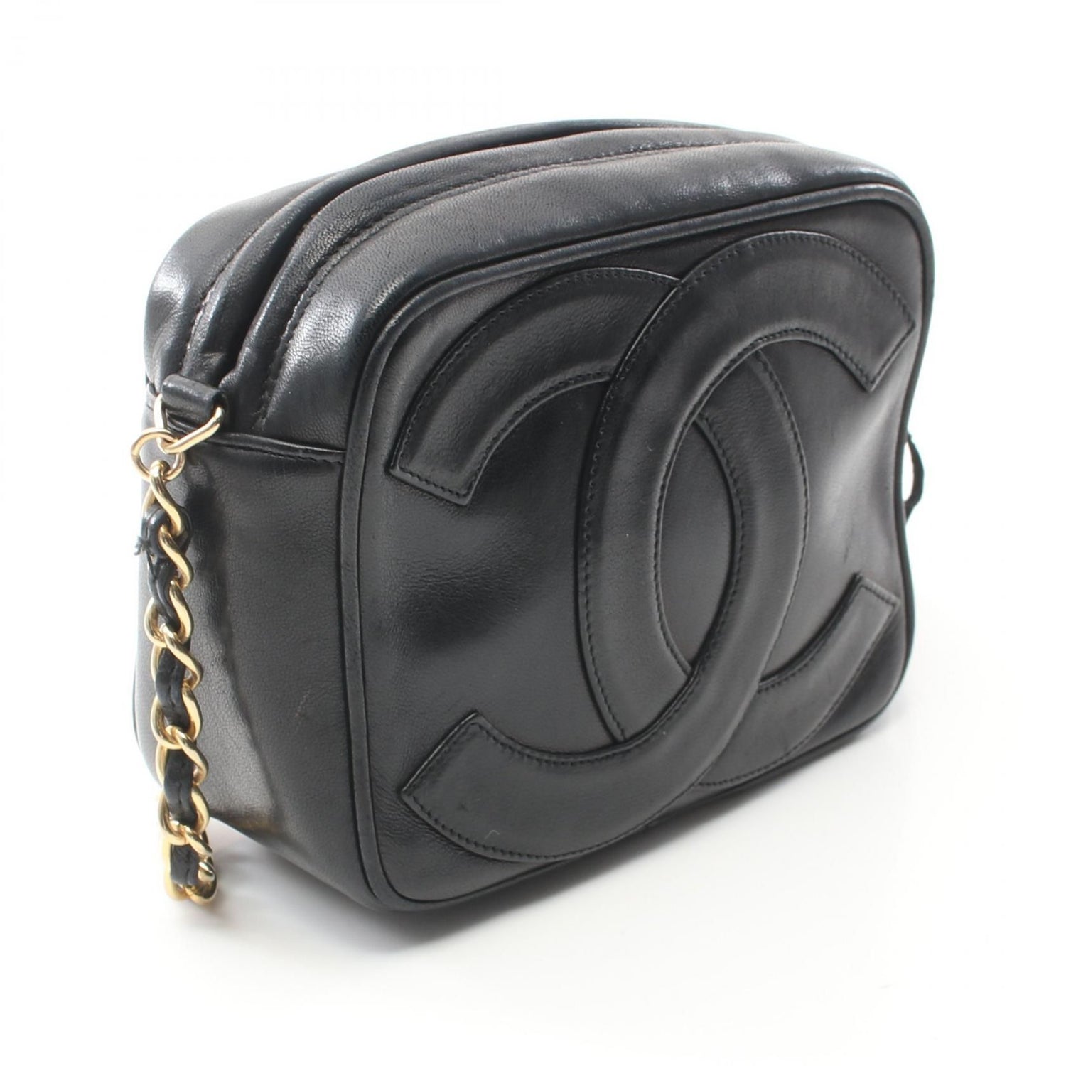 Chanel Black Matelasse Big Coco Mark Shoulder Bag Lambskin (sheep Leather)