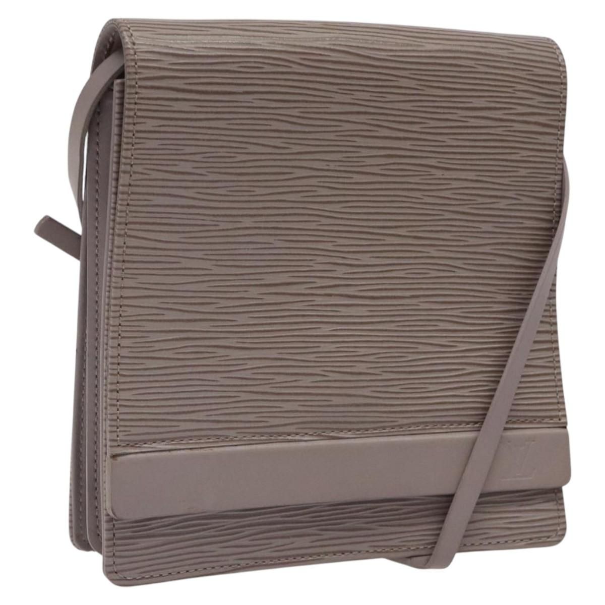 Louis Vuitton Epi Biarritz Shoulder Bag Gray Pepper M 5293c Lv Auth