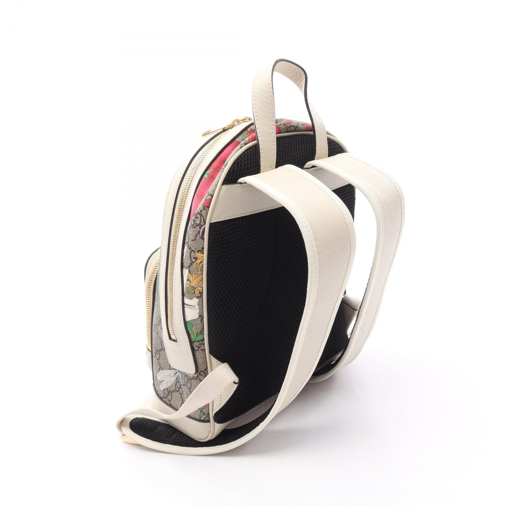 Gucci Ophidia Gg Supreme Sherry Line Backpack Backpack Beige White Multicolor Pvc Coated Canvas 547965
