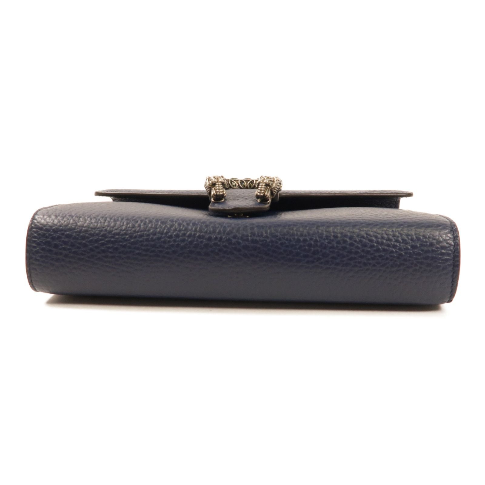 Gucci Dionysus Cowhide Leather Shoulder Bag Black Blue Calfskin (cowhide) 401231