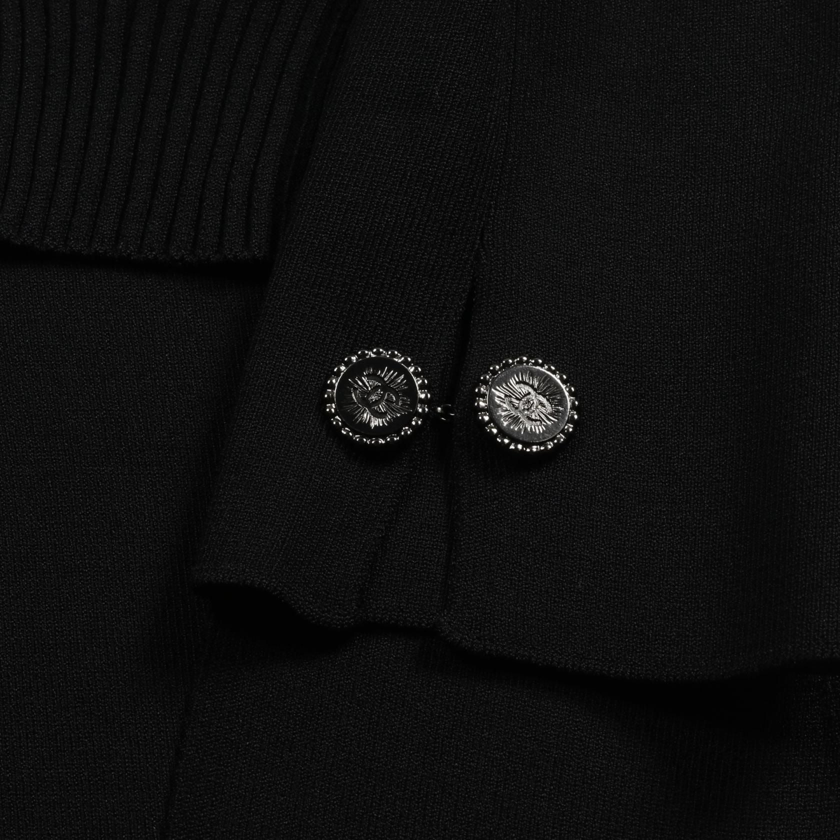 Chanel Black Coco Mark Button Cardigan Rayon P 40673k 02962