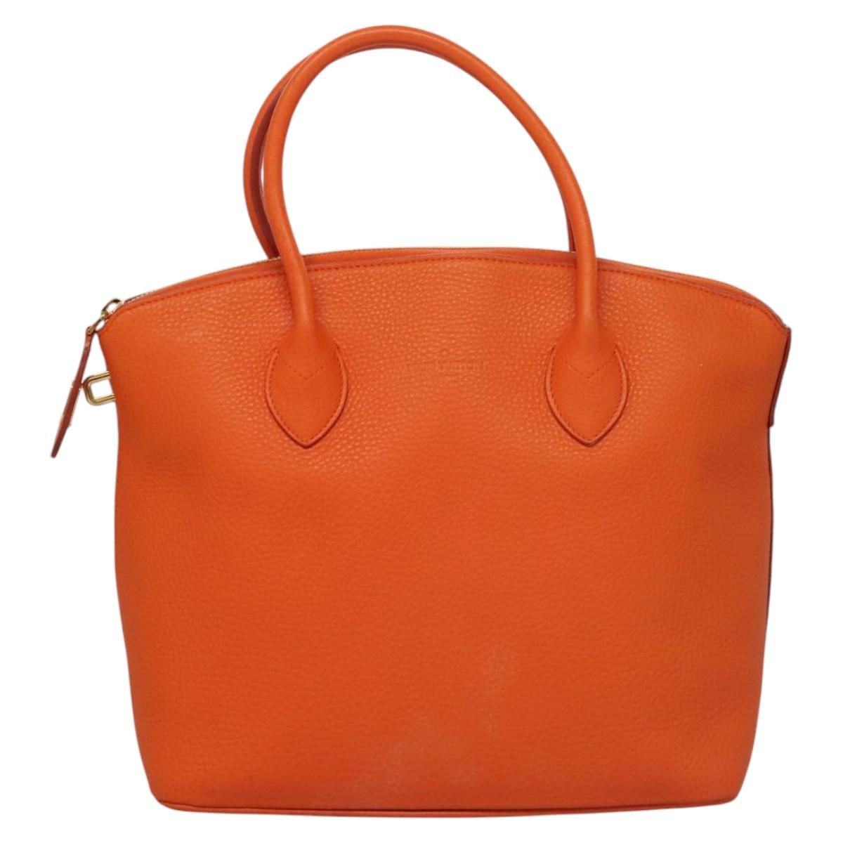Louis Vuitton Suhari Lockit Pm Hand Bag Taurillon Leather Orange Lv Auth