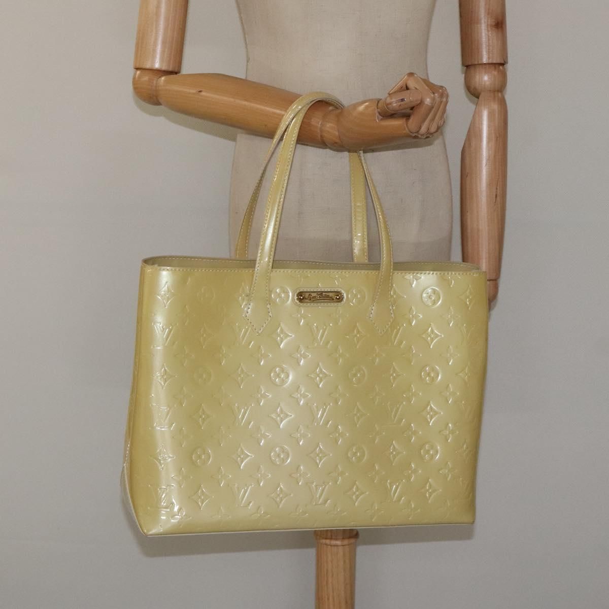 Louis Vuitton Vernis Wilshire Mm Hand Bag Broncorail M 91441 Auth