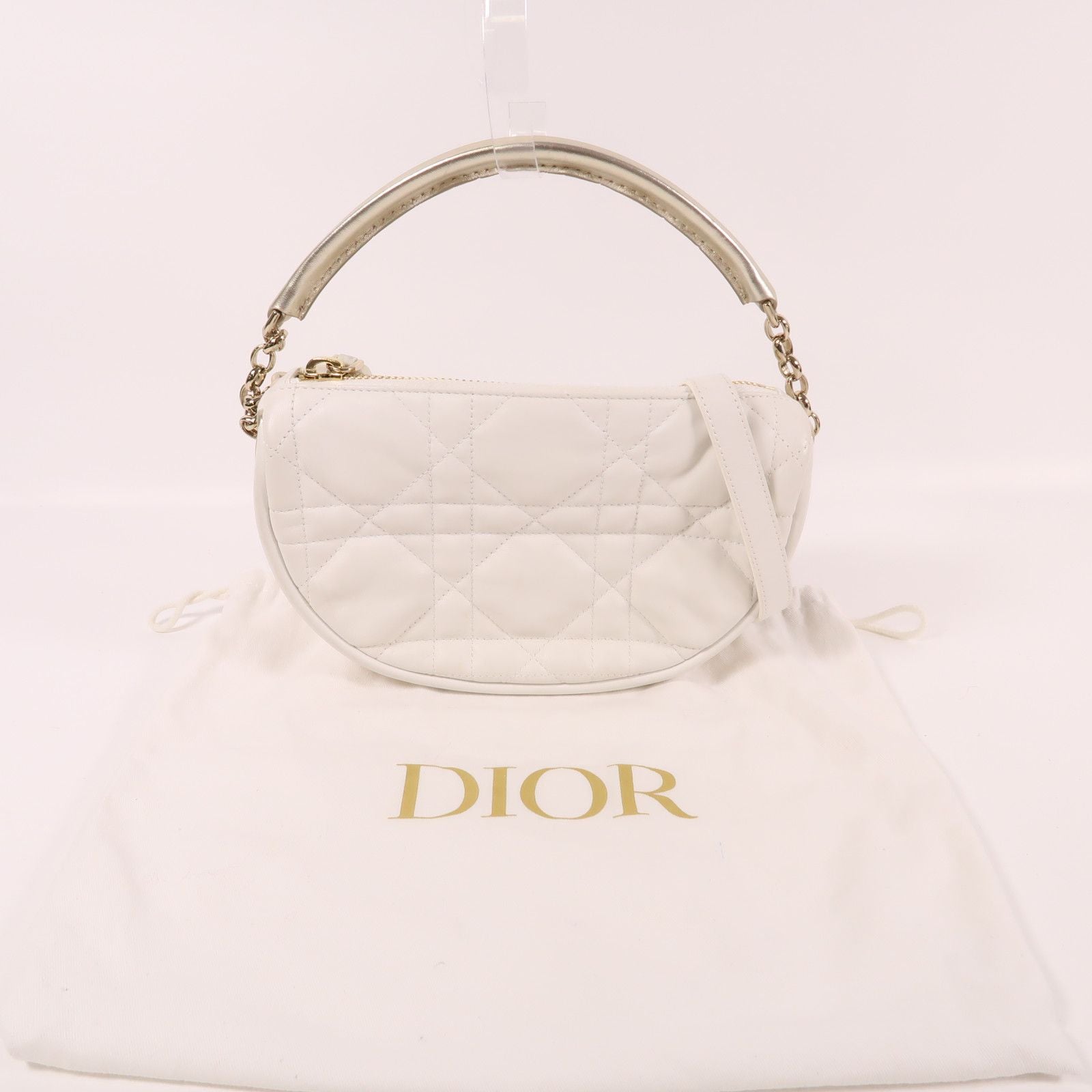 Dior Sheepskin Leather 2-way Shoulder Bag 2way Shoulder Bag White Lambskin (sheep Leather)
