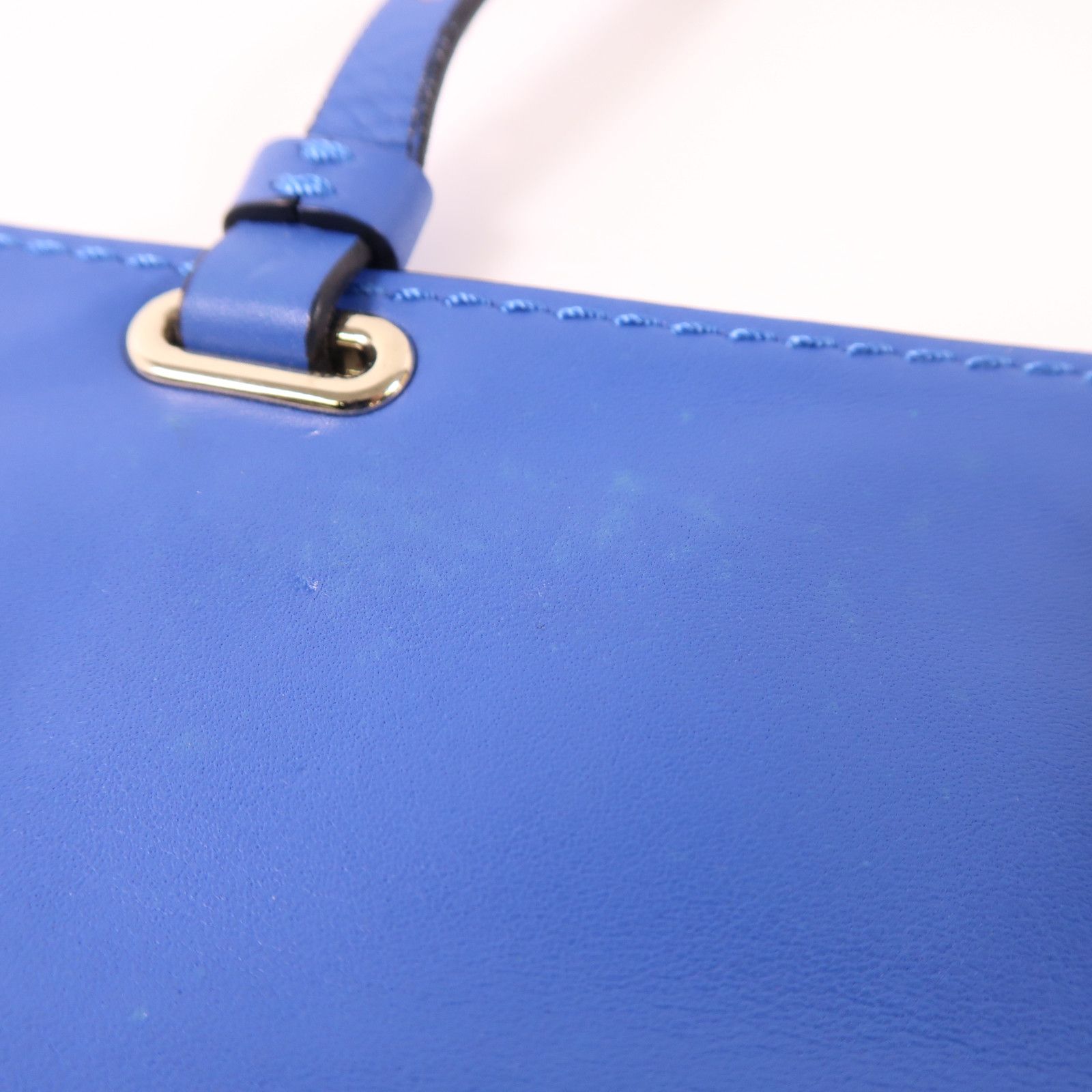 Valentino Cowhide Leather 2Way Shoulder Bag Golden Hand-handed Shoulder And Back Bag 2way Shoulder Bag Blue Calfs