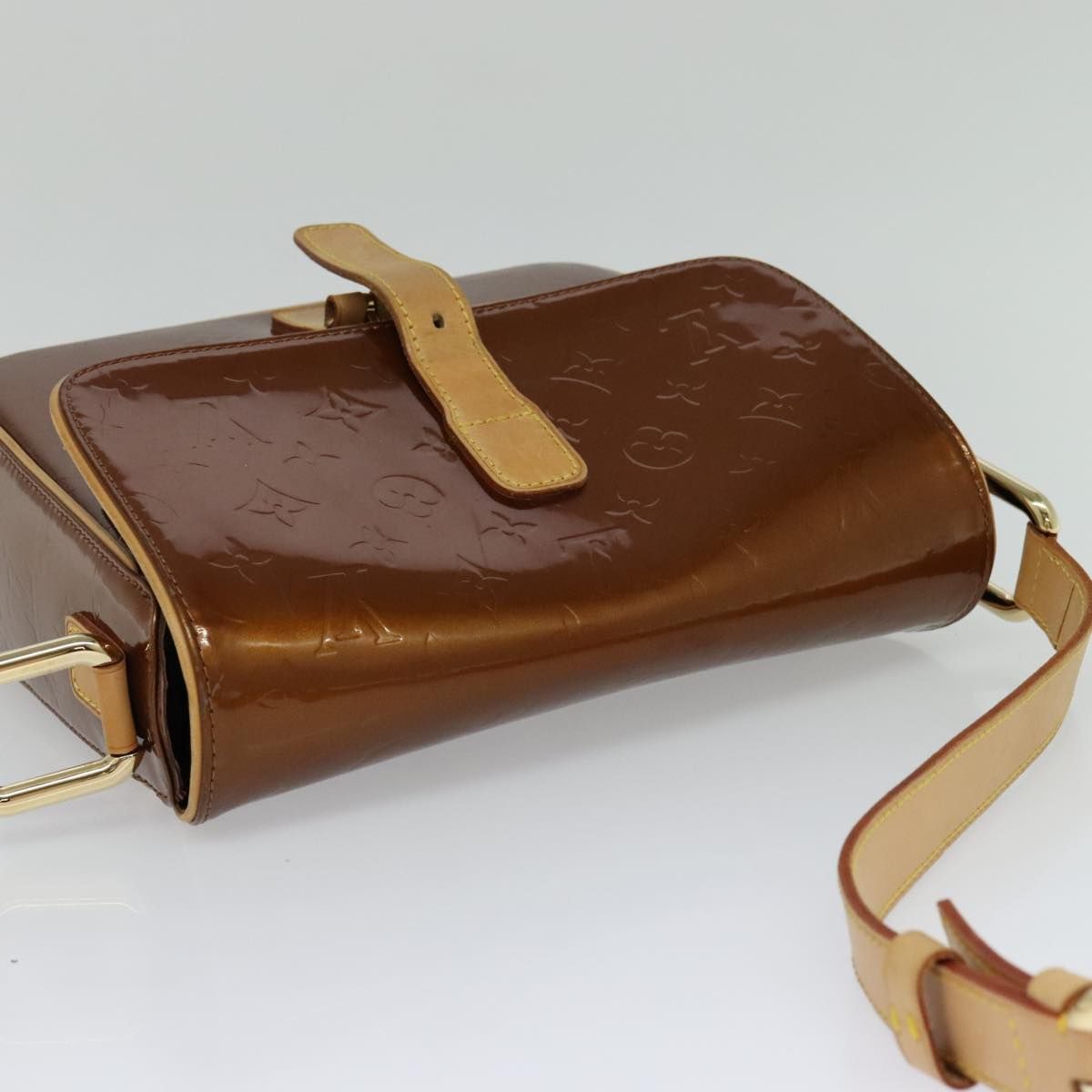 Louis Vuitton Vernis Christie Gm Shoulder Bag Bronze M 91107 Auth