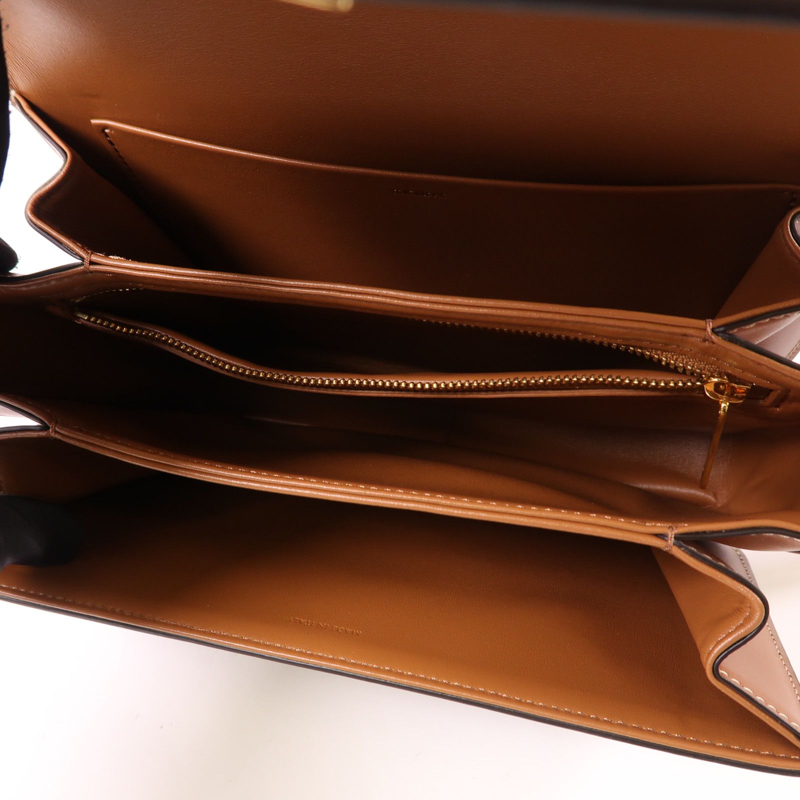 Celine Canvas Classique Triomphe Bag Gold Shoulder Bag Brown