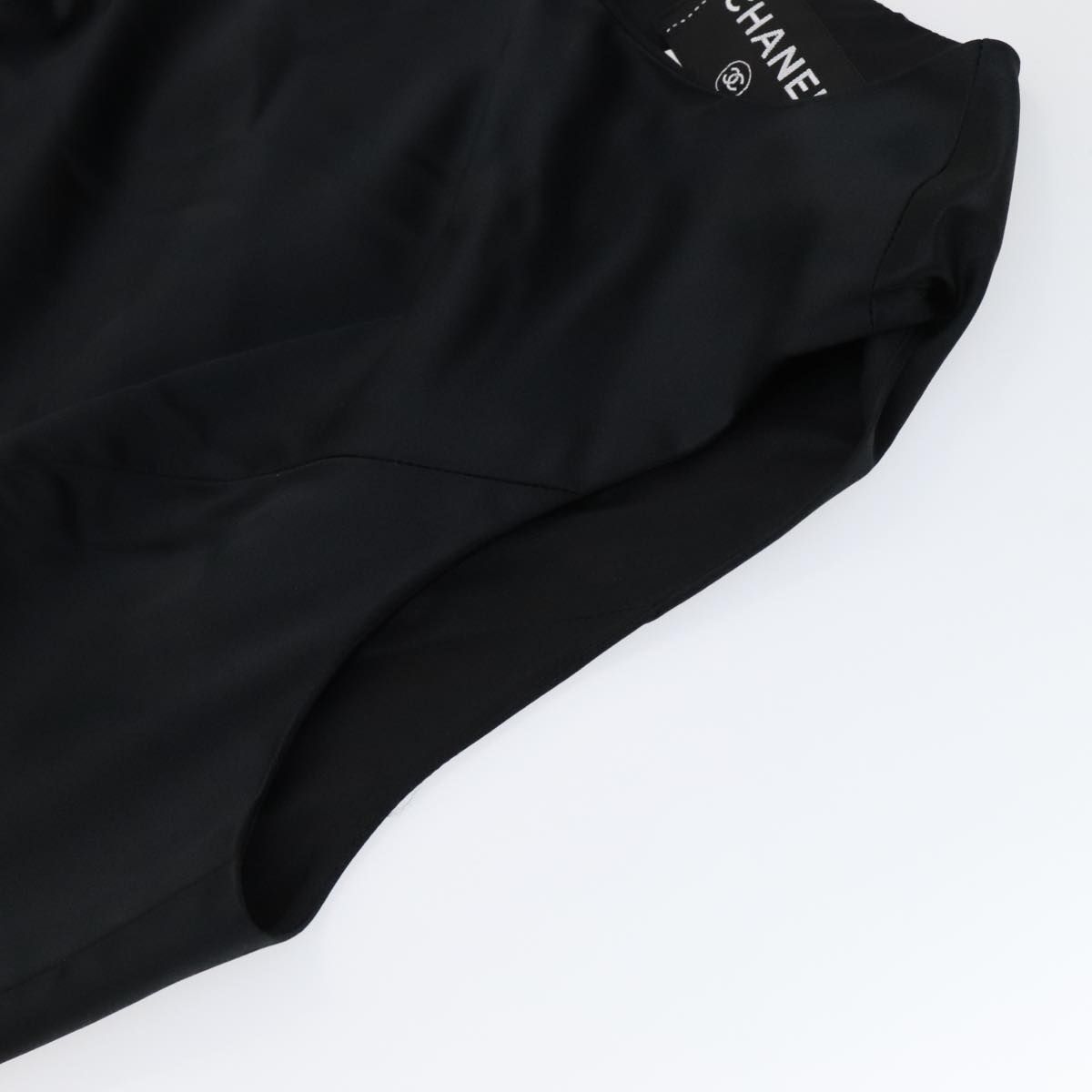 Chanel One Piece Silk Black Cc Auth