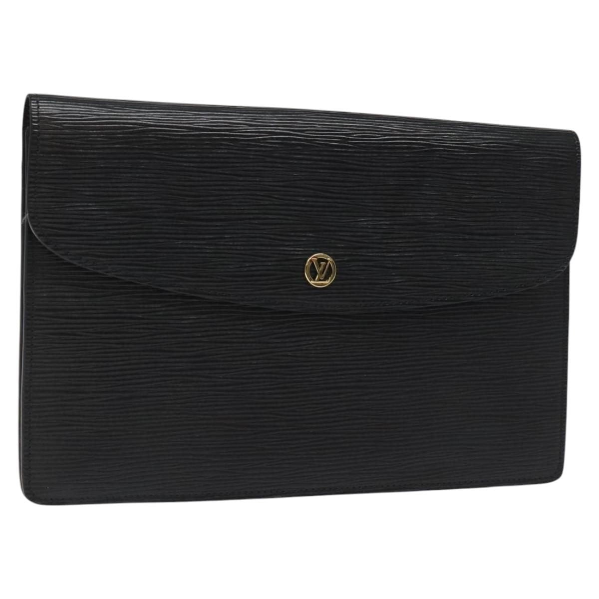 Louis Vuitton Epi Montaigne 27 Clutch Bag Black M 52652 Lv Auth