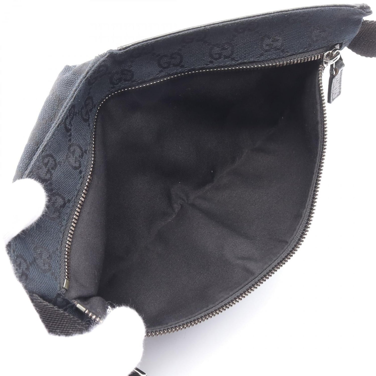Gucci GG Monogram Double Pocket Belt Bag Black