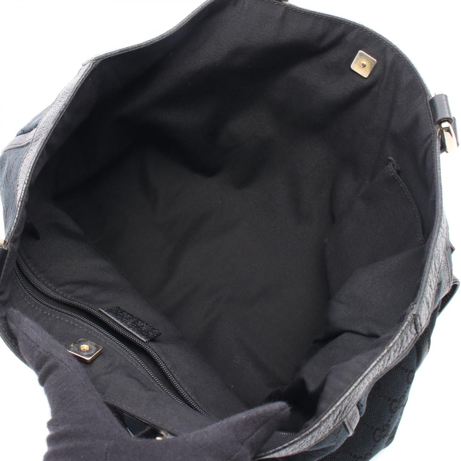 Gucci Abbey Gg Canvas Tote Bag Black Canvas 146247