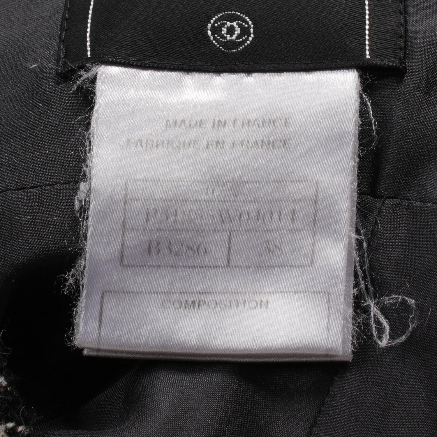 Chanel Black Blue Skirt Wool Nylon P 31855w 04014