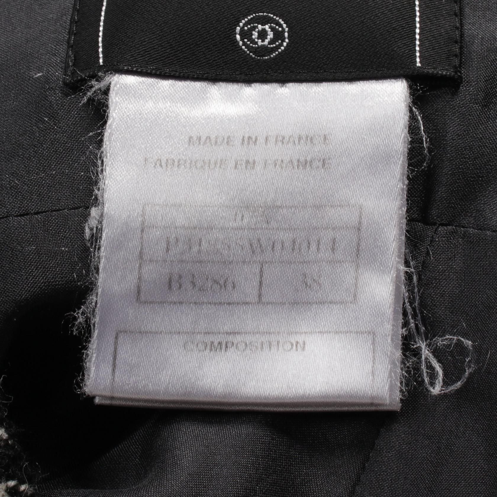 Chanel Black Blue Skirt Wool Nylon P 31855w 04014