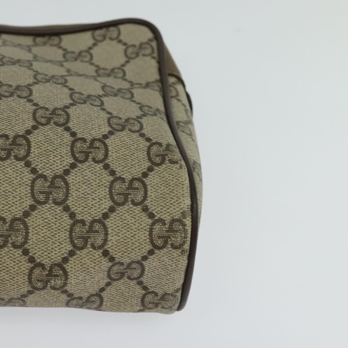 Gucci Gg Supreme Web Sherry Line Clutch Bag Pvc Beige Gold 84 01 012 Auth