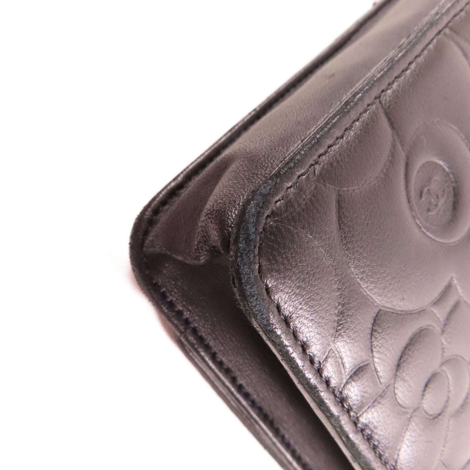 Chanel Lambskin Camellia Embossed Wallet on Chain WOC
