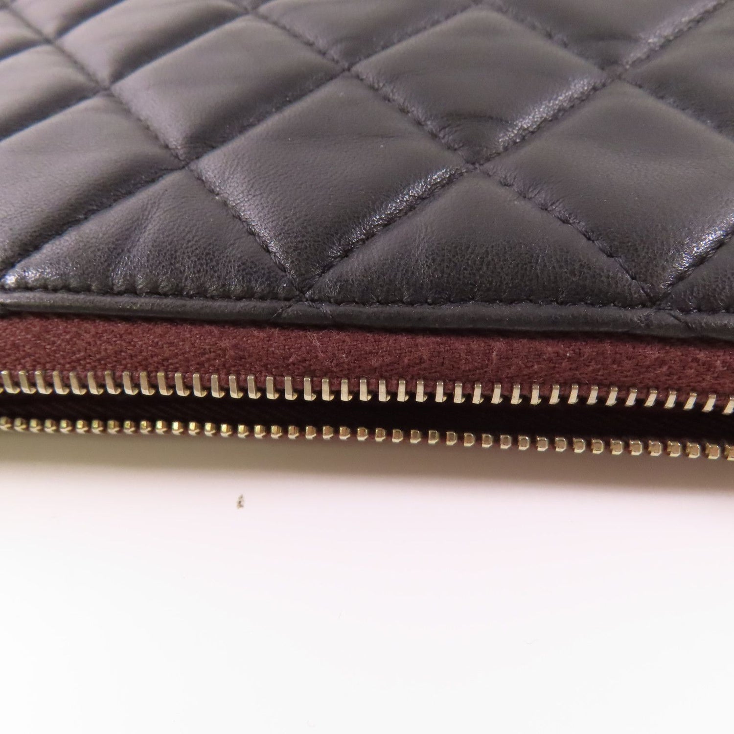 Chanel Black Cowhide Leather Pouch Business Bag Clutch Bag Calfskin (cowhide)