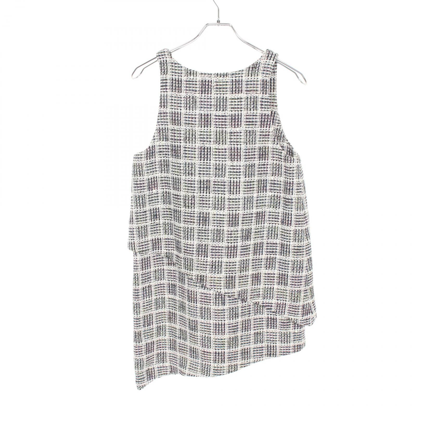 Chanel White Navy Multicolor Coco Mark Dress Fabric P 58812