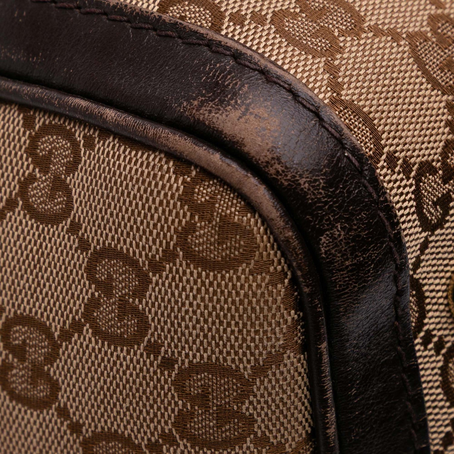 Gucci Medium GG Canvas Web Joy Boston Bag Brown