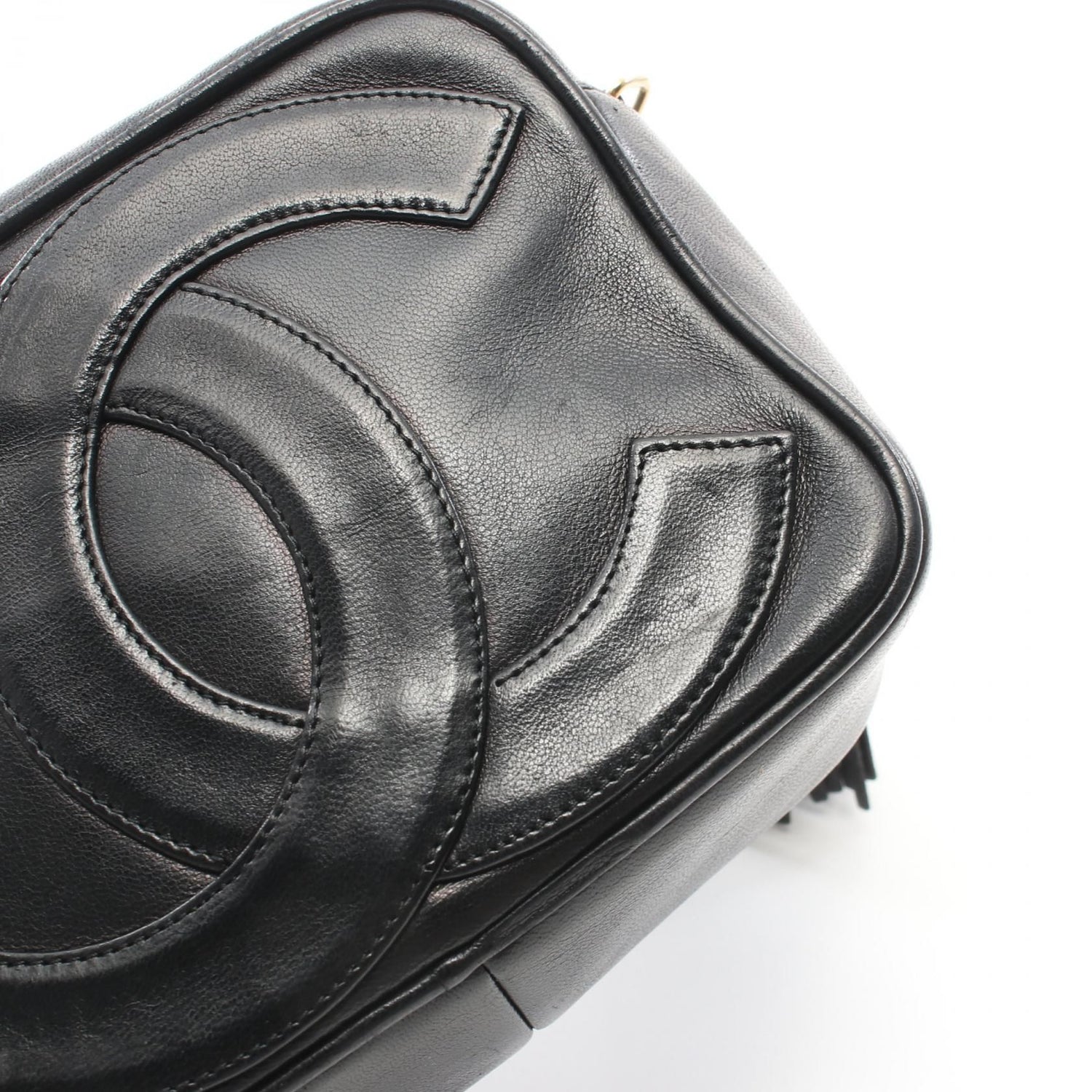 Chanel Black Matelasse Big Coco Mark Shoulder Bag Lambskin (sheep Leather)