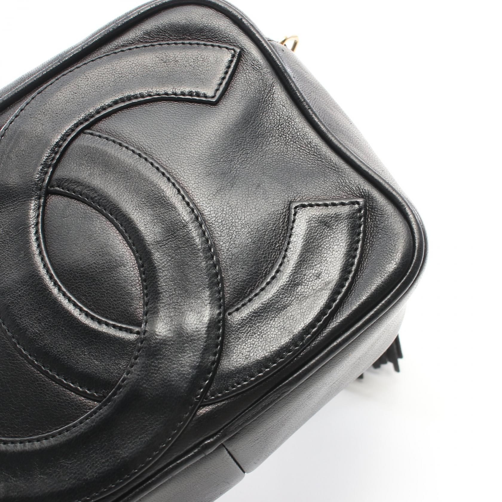 Chanel Black Matelasse Big Coco Mark Shoulder Bag Lambskin (sheep Leather)