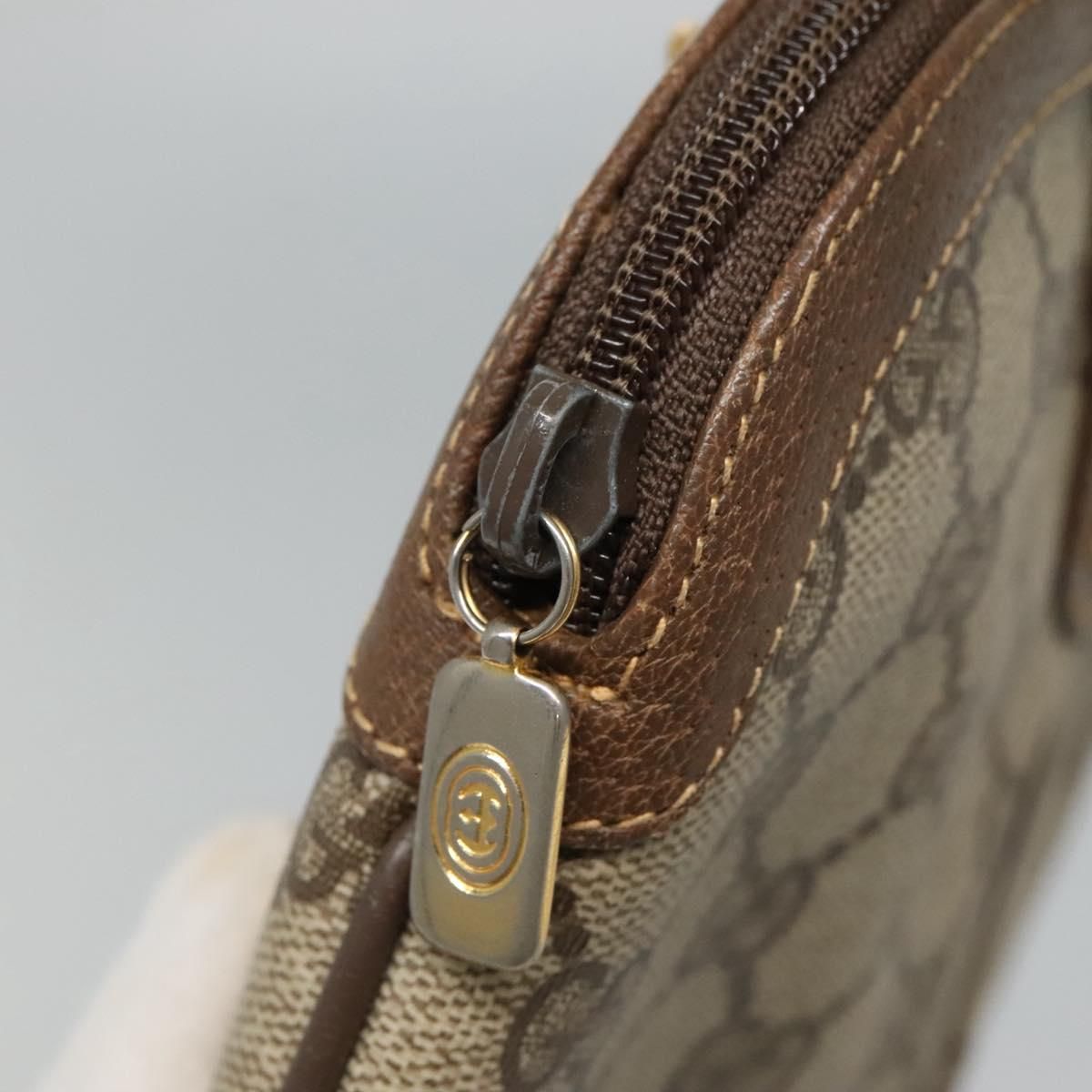 Gucci Gg Supreme Web Sherry Line Shoulder Bag Pvc Beige Red Green Auth