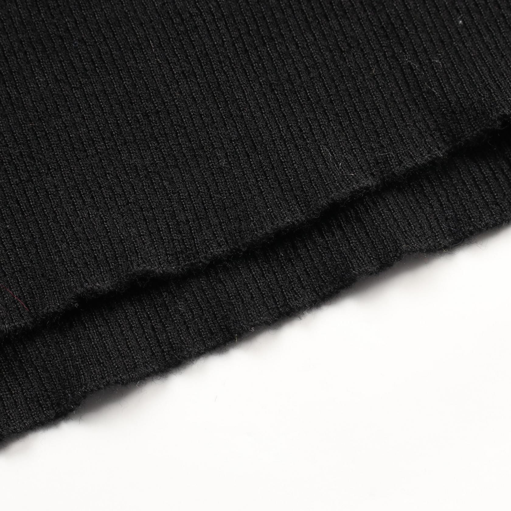 Chanel Black Knit Wool P 62570k 48045