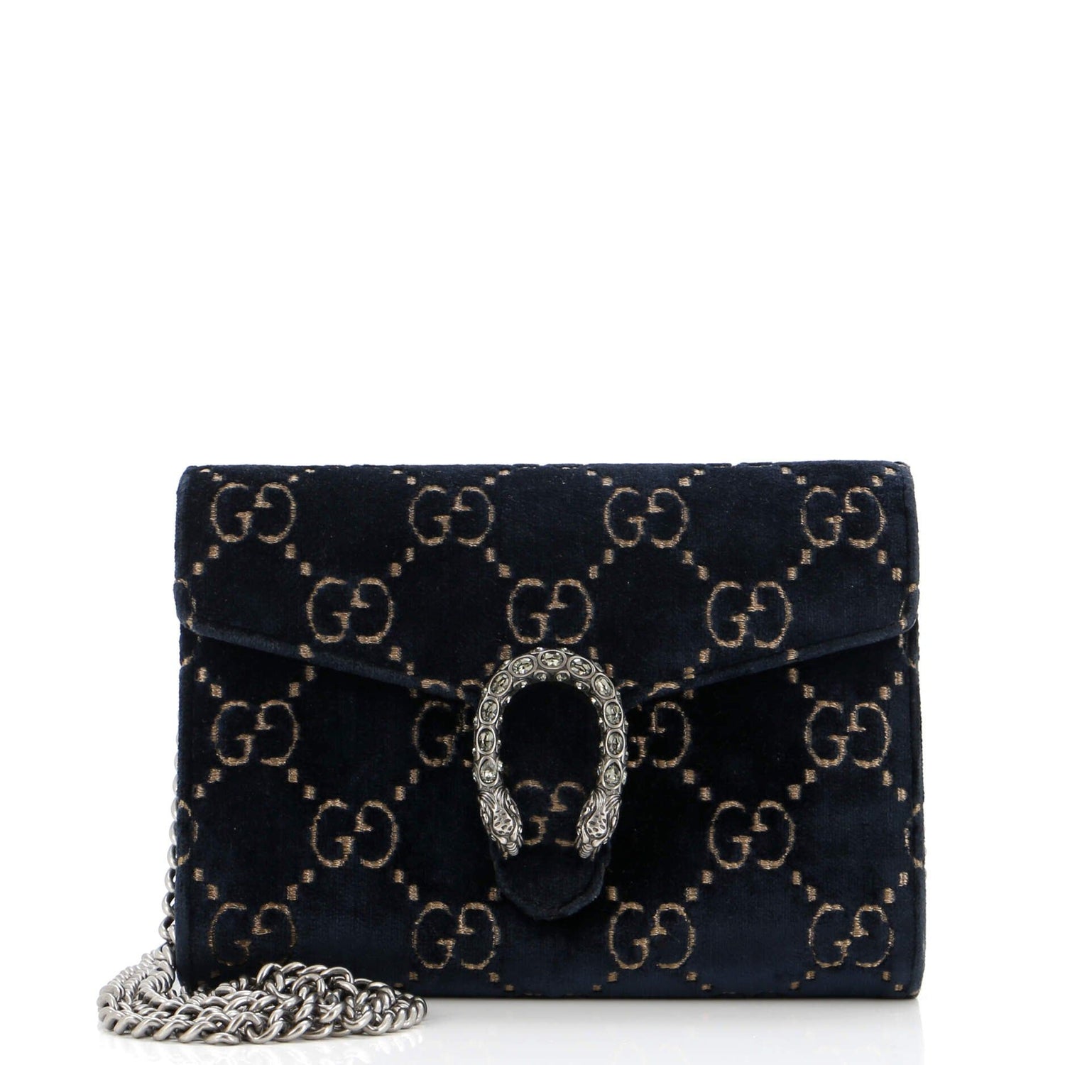 Gucci Dionysus Chain Wallet Gg Velvet Small