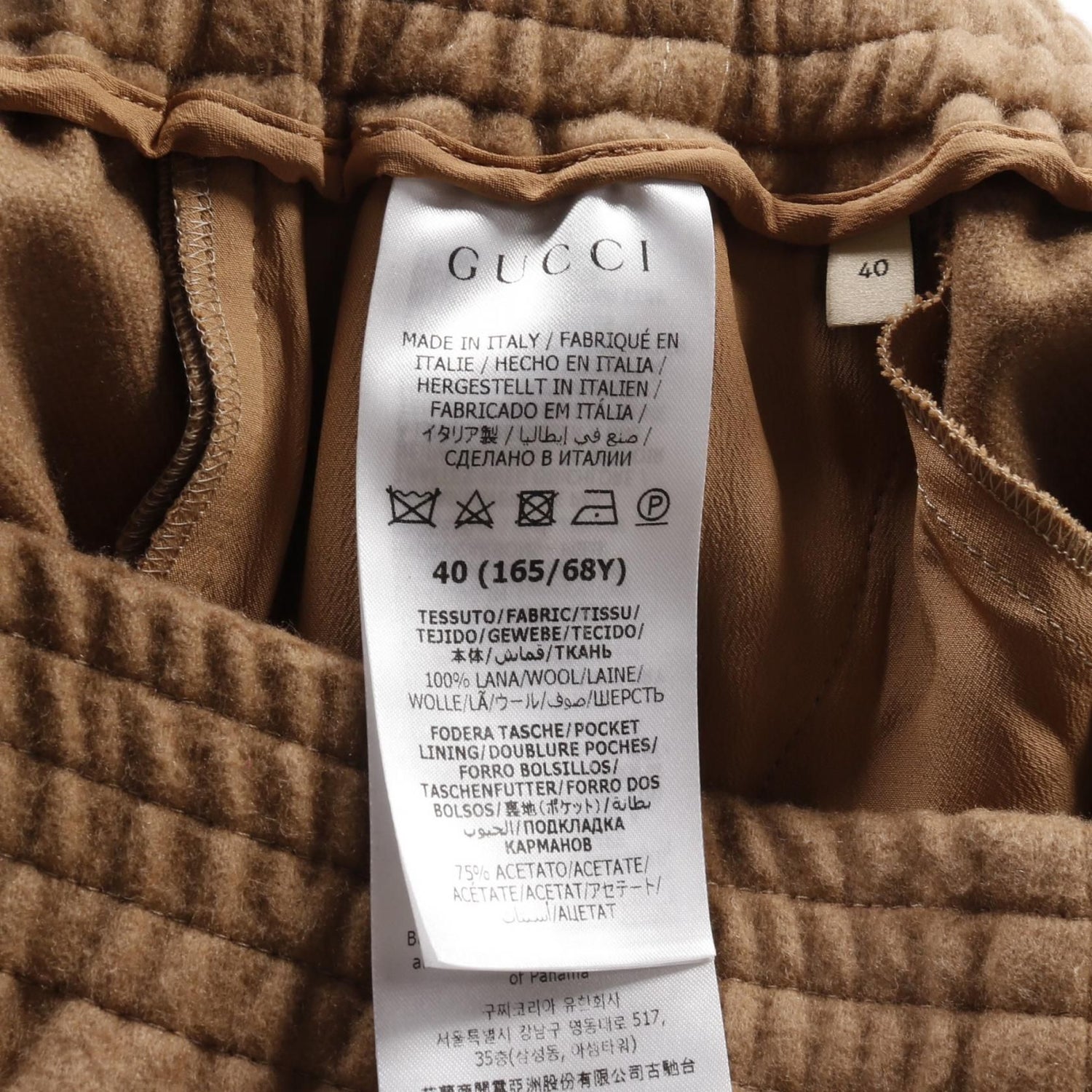 Gucci With Gg Button Pants 730912 Wool Brown 40