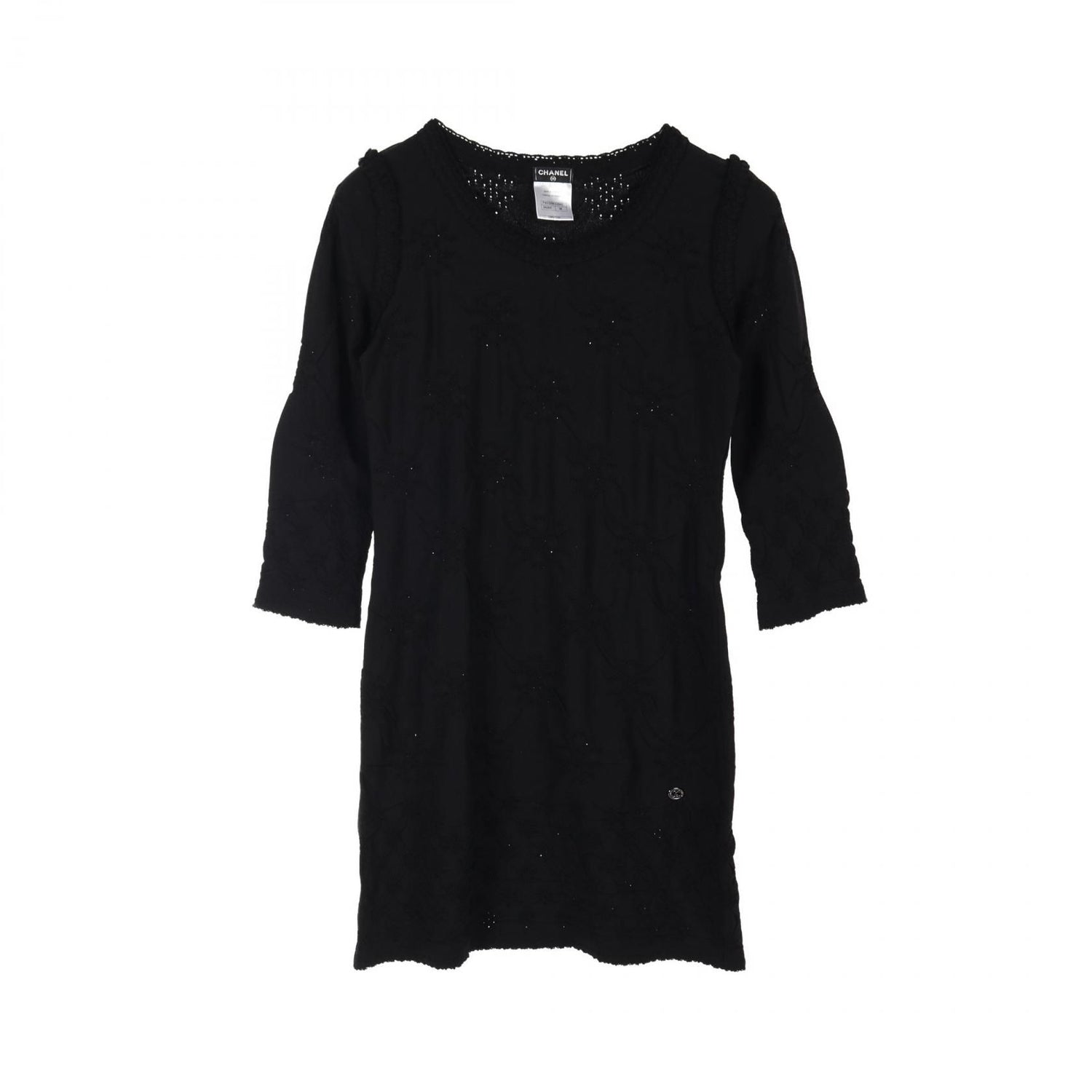 Chanel Black Dress Rayon P 40325k 02942