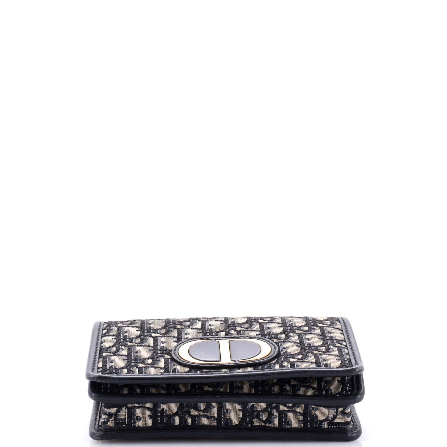 Christian Dior Dark Blue Montaigne 2-In-1 Pouch Oblique Canvas Bag