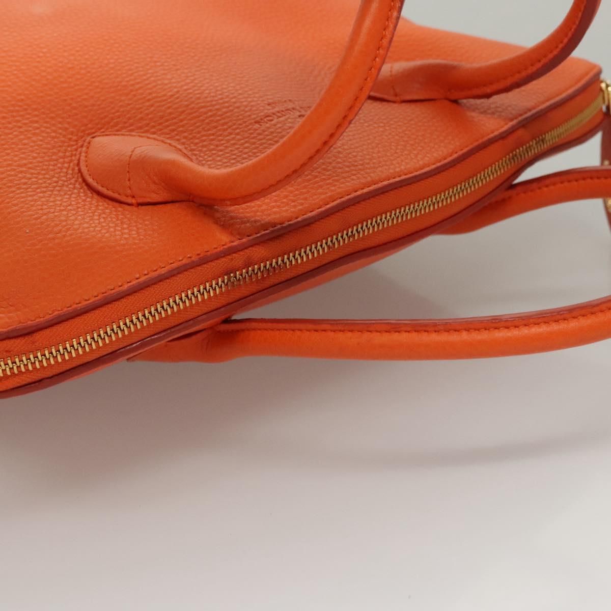 Louis Vuitton Suhari Lockit Pm Hand Bag Taurillon Leather Orange Lv Auth