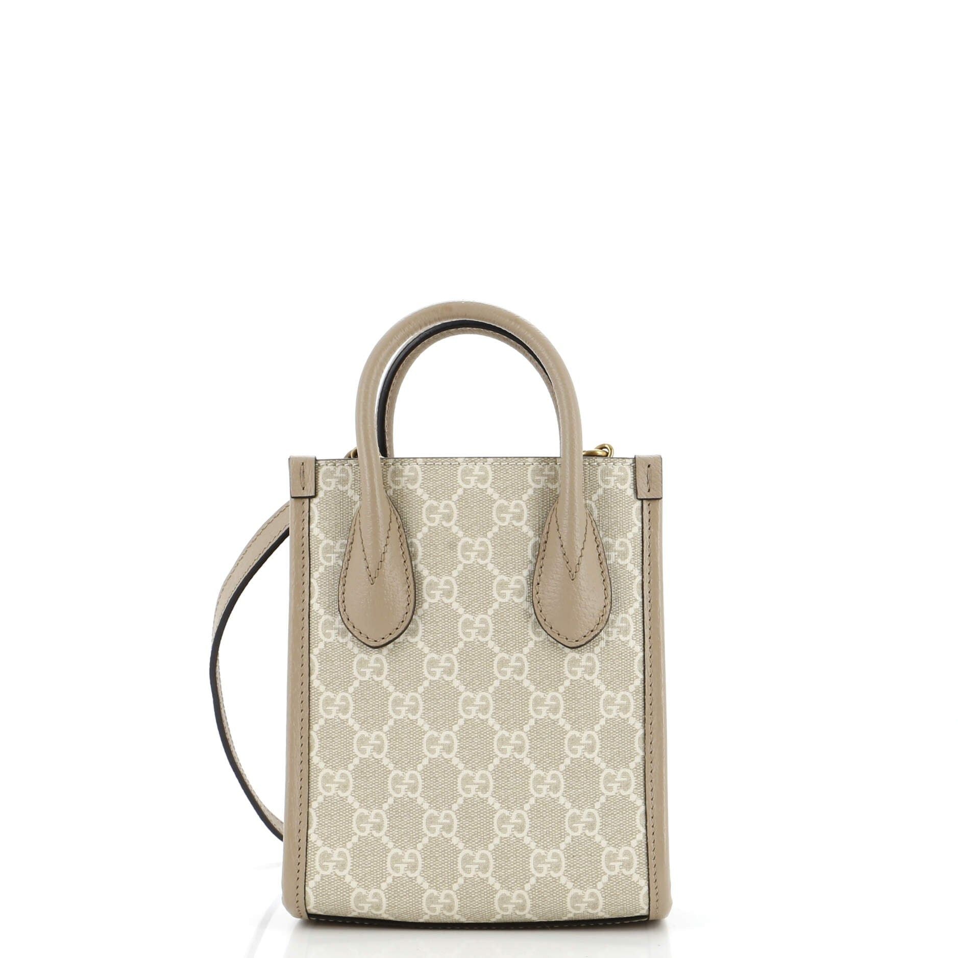 Gucci Interlocking G Patch Tote Gg Coated Canvas Mini
