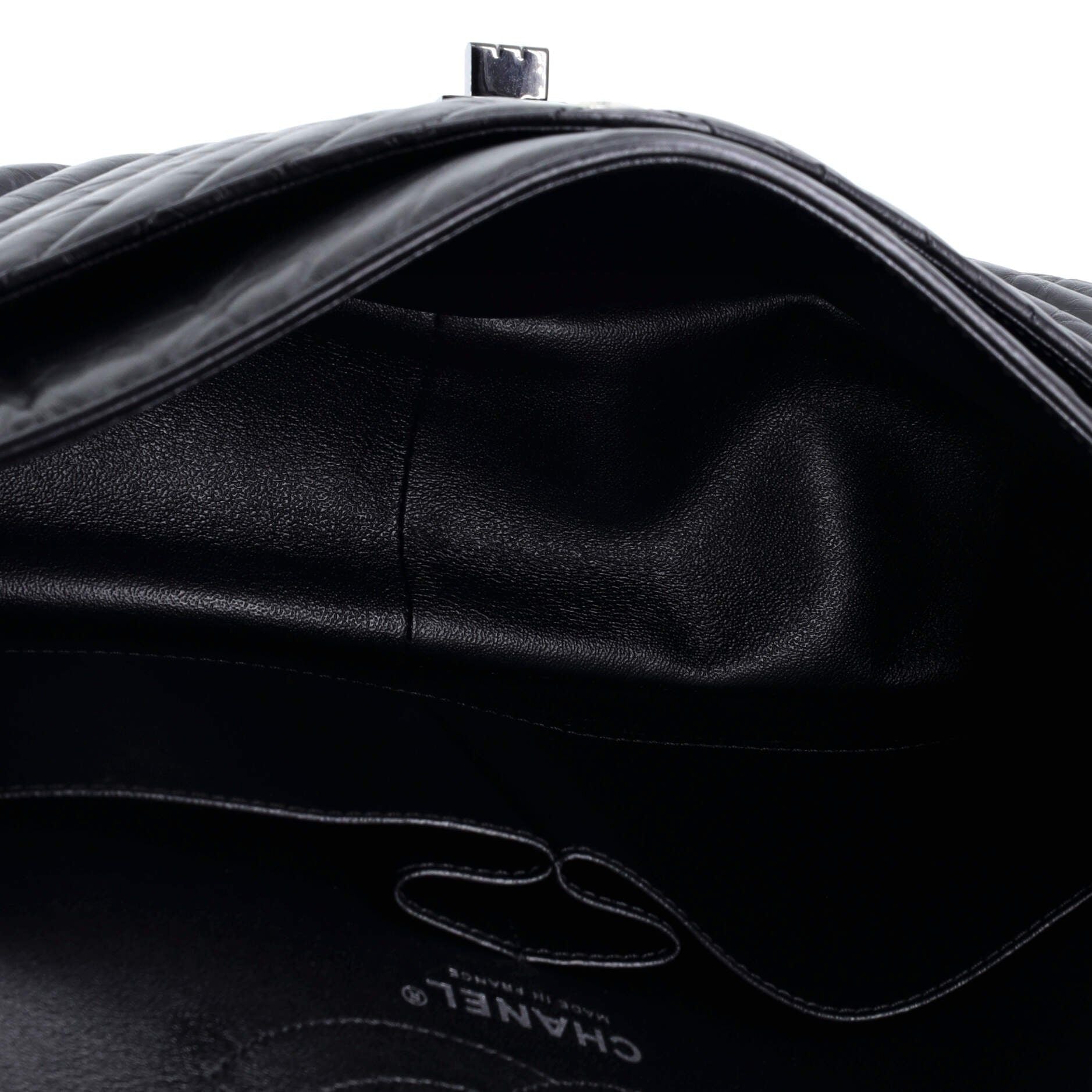 Chanel So Black Reissue 2.55 Flap Bag Chevron Aged Calfskin 226