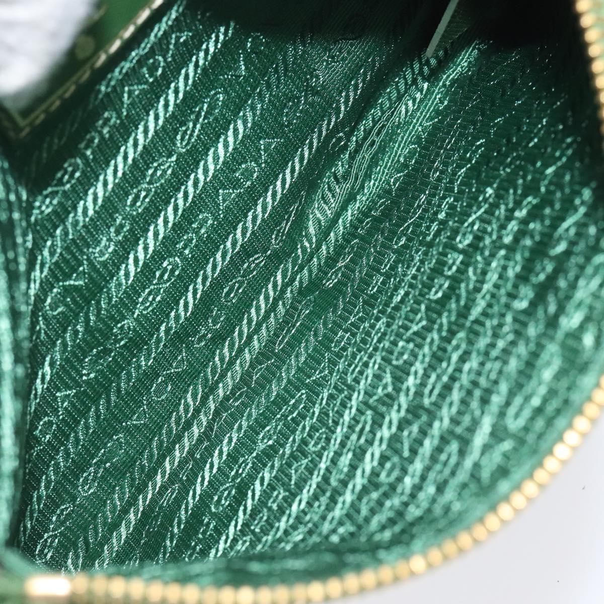 Prada Pouch Nylon Green Gold Auth