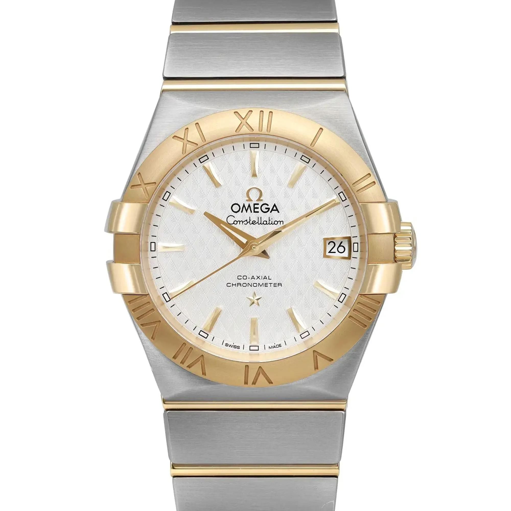 Omega Constellation 18K Yellow Gold Siver Dial Unisex Watch 123.20.35.20.02.006