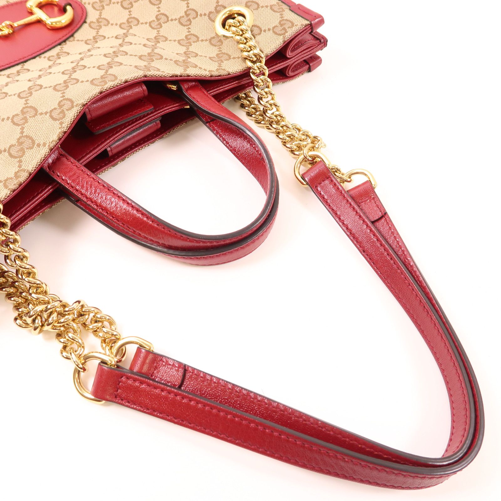 Gucci Medium Horsebit 1955 Chain Tote, GG Canvas