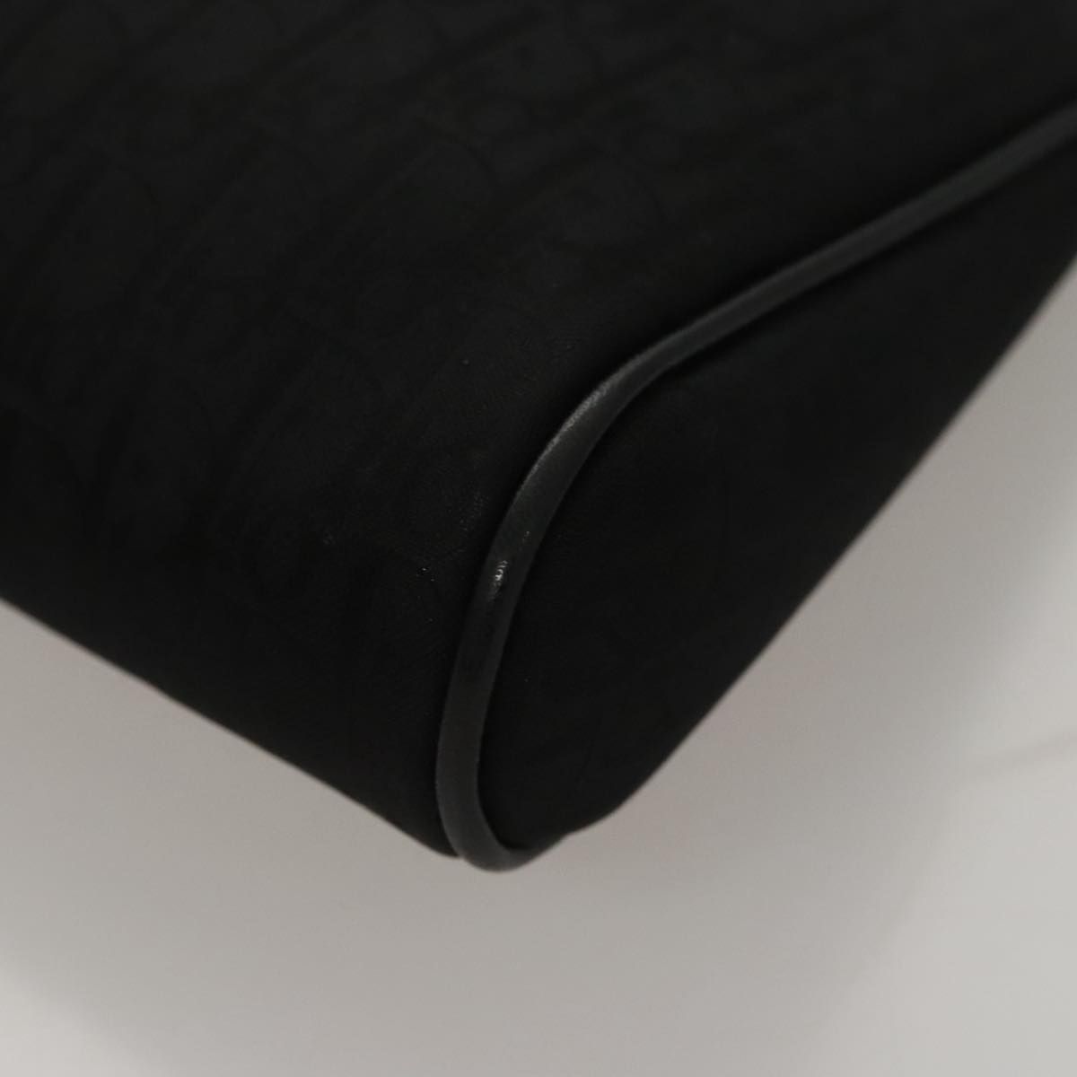Christian Dior Trotter Canvas Clutch Bag Black Auth