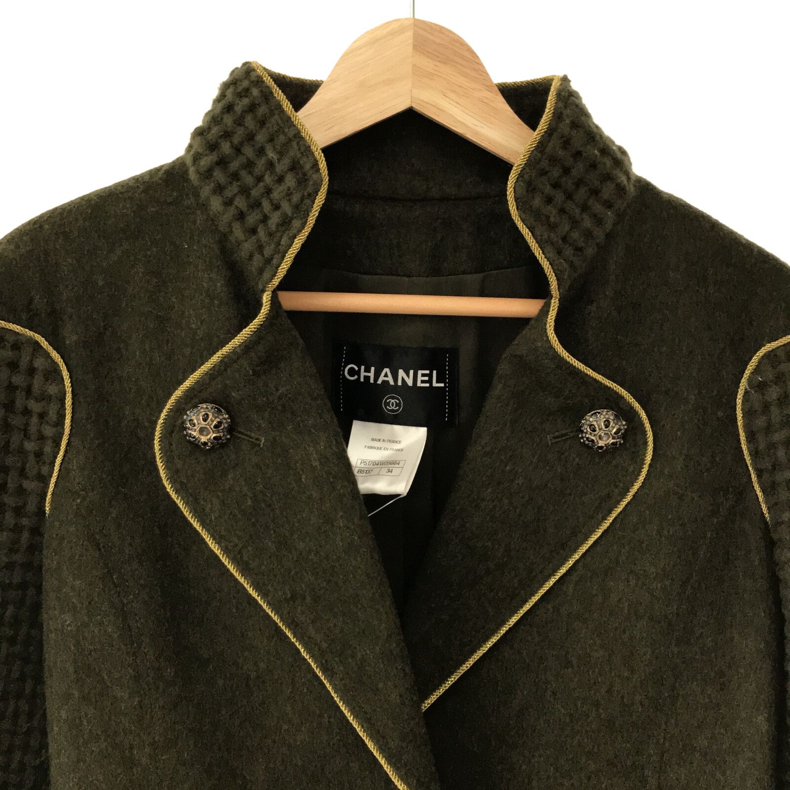 Chanel Green Wool Coat P 517704w 05664