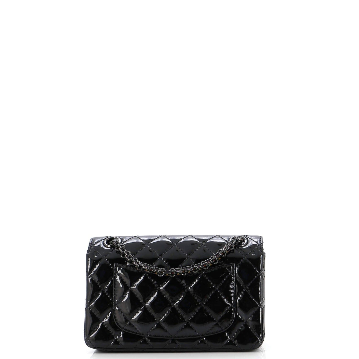 Chanel So Black Reissue 2.55 Flap Bag Quilted Patent Mini