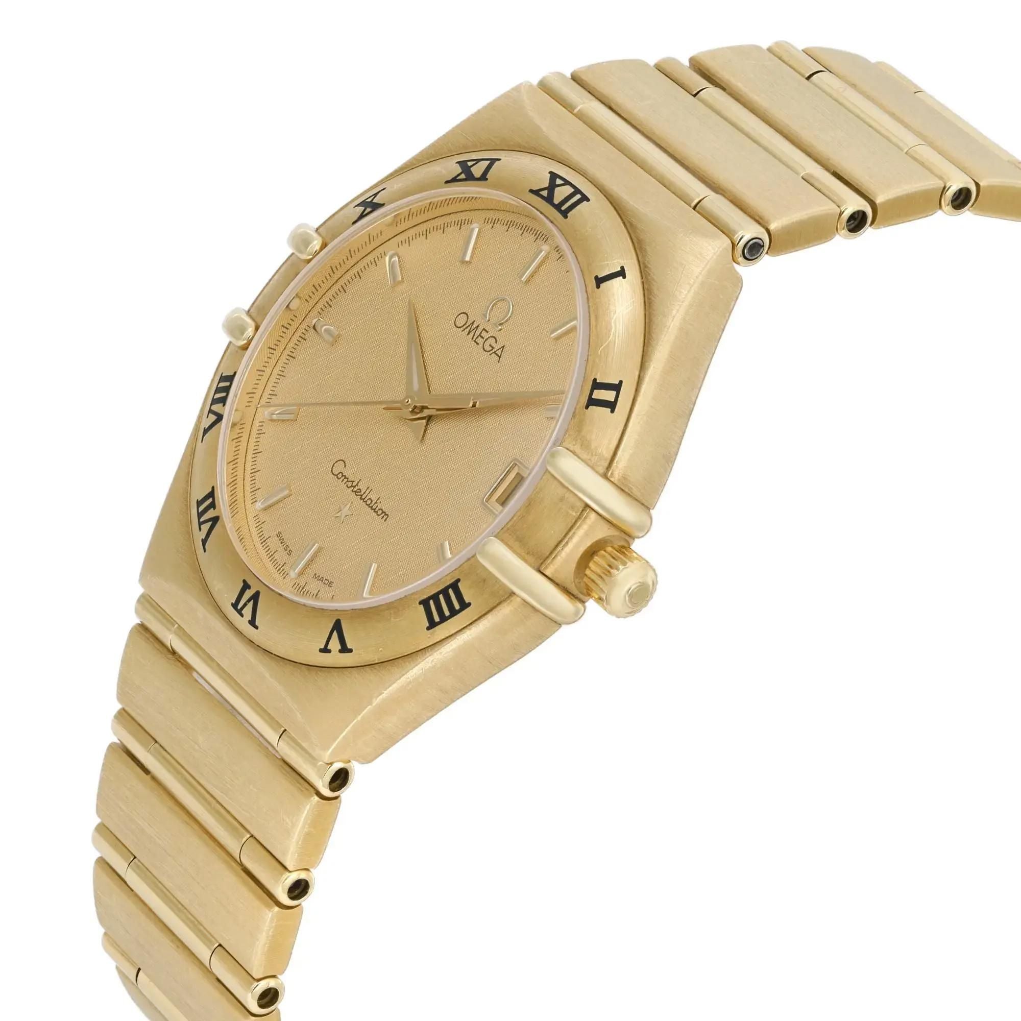 Omega Constellation 18K Yellow Gold Champagne Dial Unisex Watch 1112.10.00
