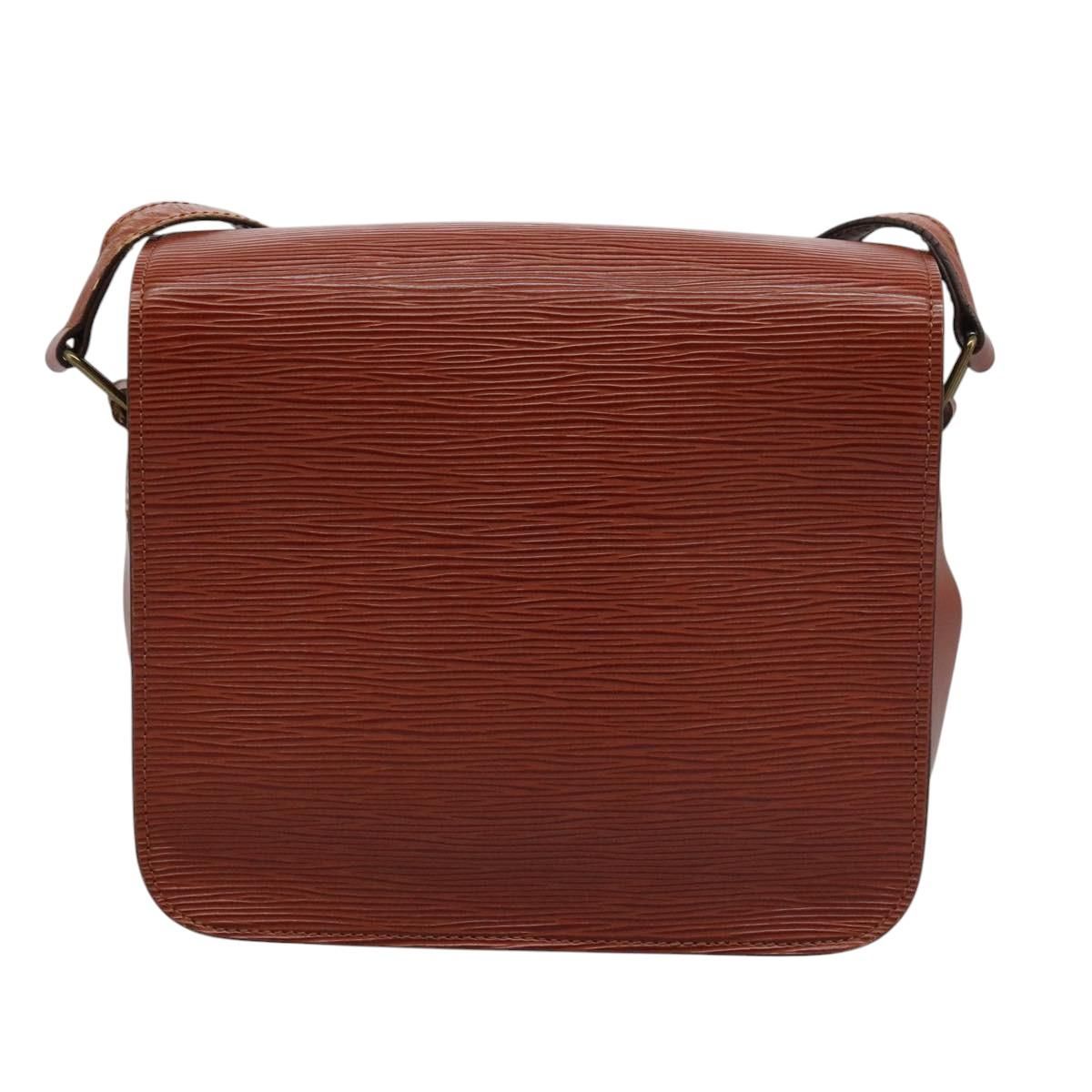 Louis Vuitton Epi Cartouchiere Mm Shoulder Bag Brown M 52243 Lv Auth